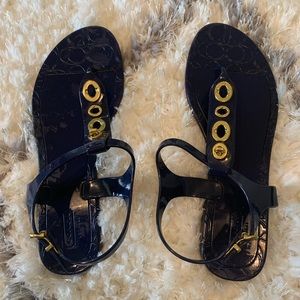 Coach blue jelly sandals